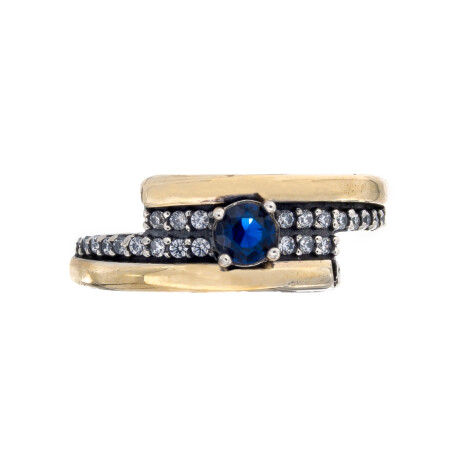 Anillo de Plata 925, Double y circonias Anillo de Plata 925, Double y circonias