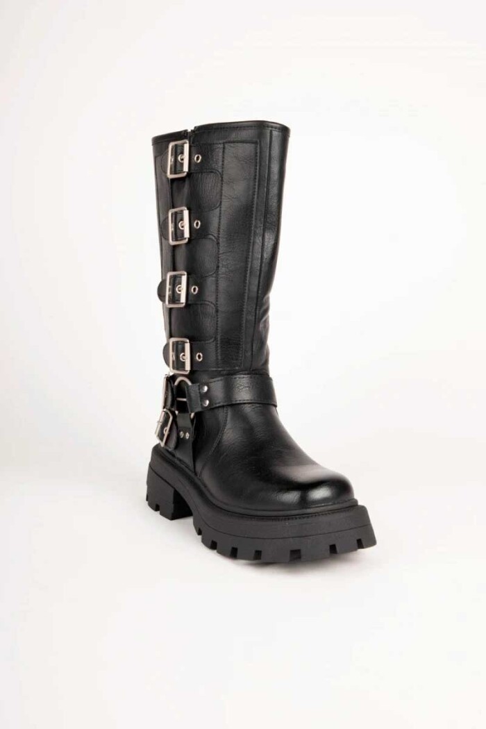 BOTA MUJER DANIEL CASSIN BIKERS Negro
