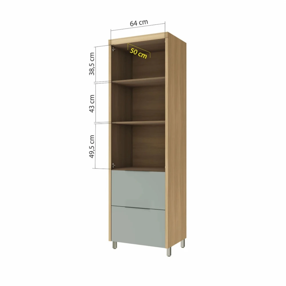 Armario Cocina 70 cm - 2 Puertas 2 cajones - Rainha Gris