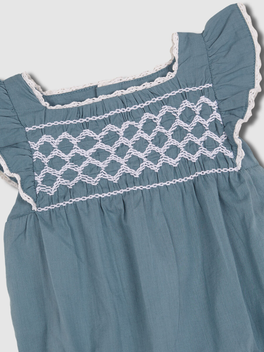 Ranita Con Smock Azul Claro