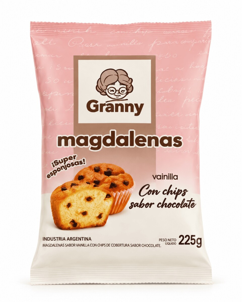 MAGDALENAS GRANNY (03) CHIPS 225GRS (ENVASADAS INDIVIDUAL) 