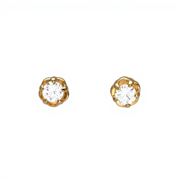 Caravanas Solitario oro- Oro bajo - Zirconia - CA8172 conpiedra