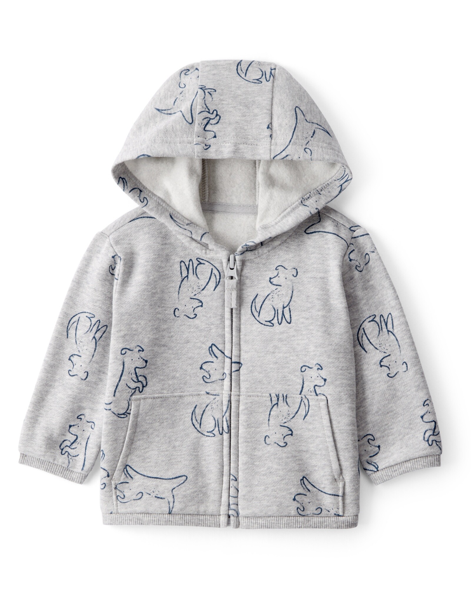 Campera de algodón, gris, diseño perros Sin color