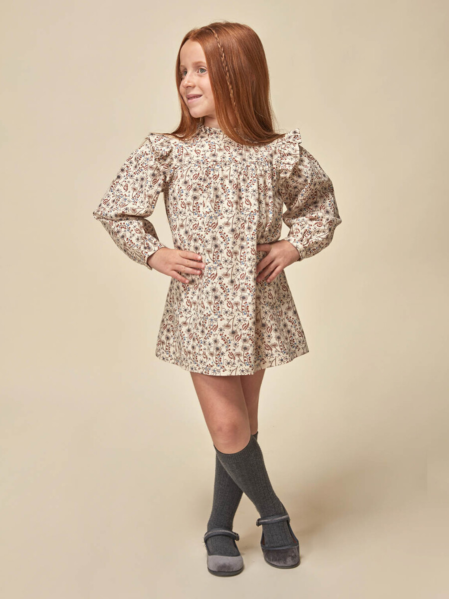 Vestido Estampado Arena Claro