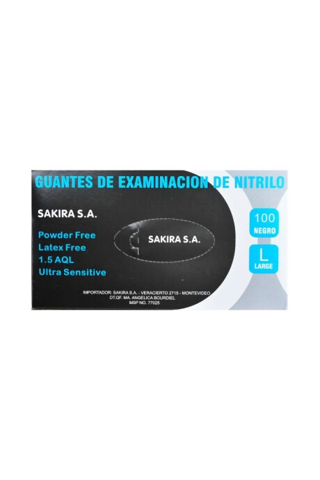 Guantes de Nitrilo Sakira Caja x 100 unidades Negro