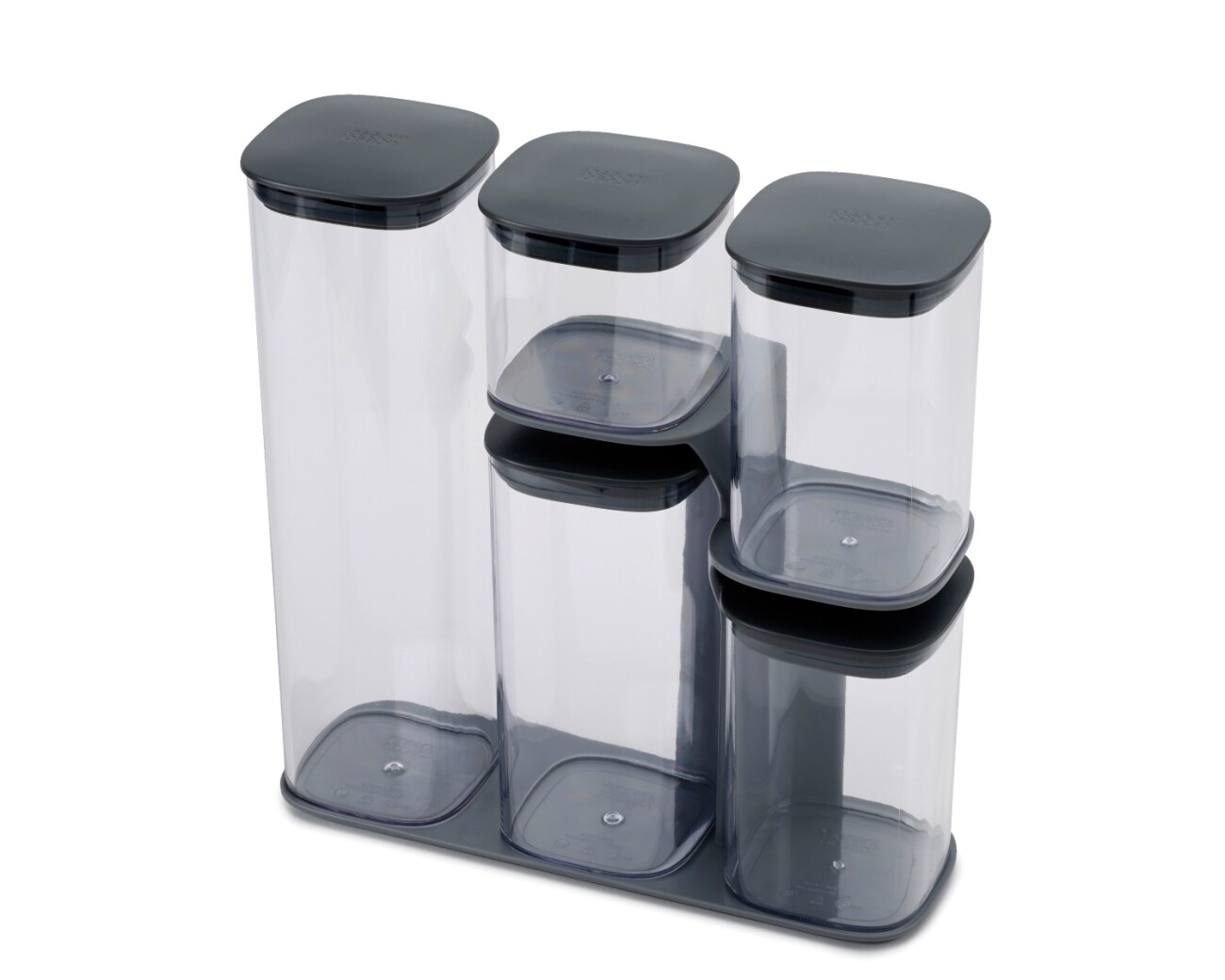 Set de 5 Contenedores con Soporte Joseph Joseph Podium™ Gris - PREVENTA Set de 5 Contenedores con Soporte Joseph Joseph Podium™ Gris - PREVENTA