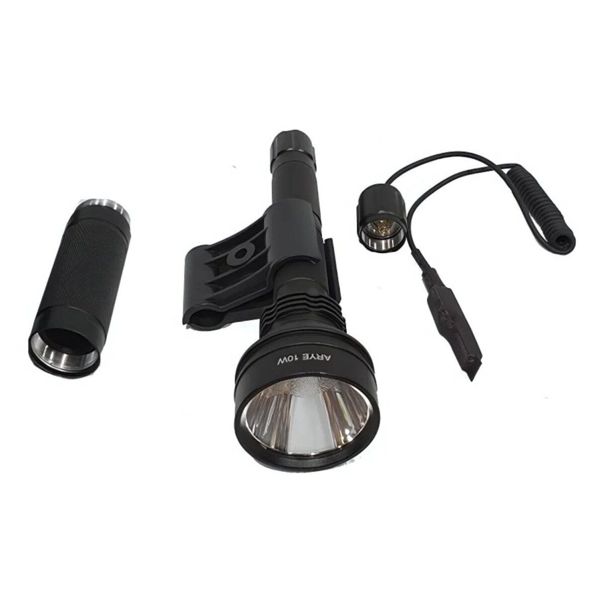 Linterna Táctica Recargable Arye con Soporte para Rifle 2 Baterias y Control Remoto 