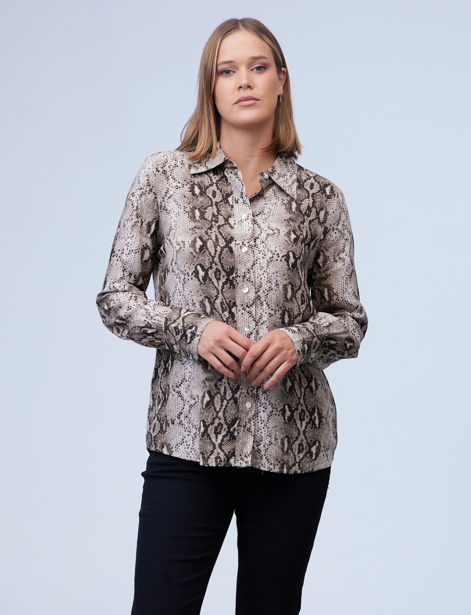 Camisa Print - Marron/multi 