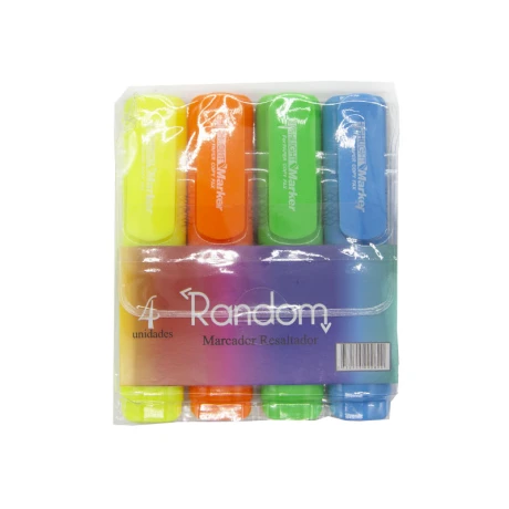 Destacador RANDOM Grueso DISPLAY X 4 Pcs Destacador RANDOM Grueso DISPLAY X 4 Pcs