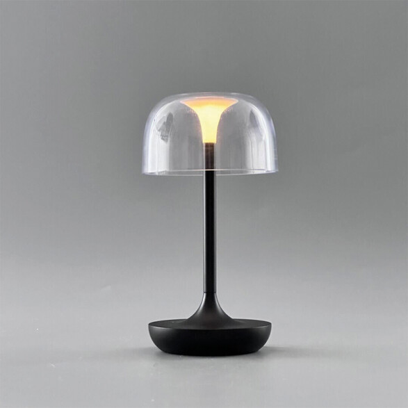 Lámpara de mesa negra LED inalám. USB cálida dimm AI9856