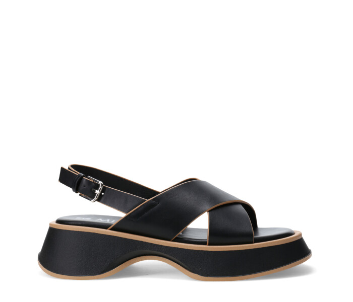 Sandalia BUDAPEST con tiras cruzadas Black