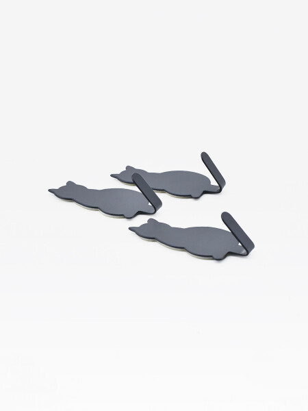 PERCHERO GATITOS SET X 3 NEGRO