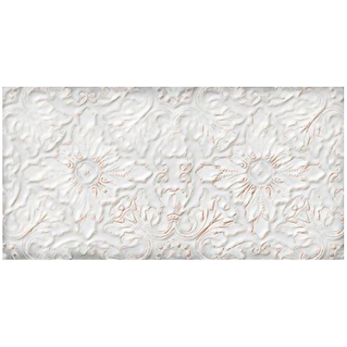 Ceramica Tipo Brick Blanco Decorado 12X24Cm Pared 