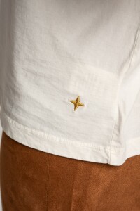 Remera Algodón Manga Globo Off White