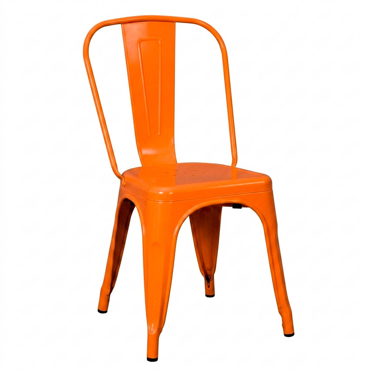 Silla Tolix Metálica Acero Industrial Sandman Comedor - Naranja 