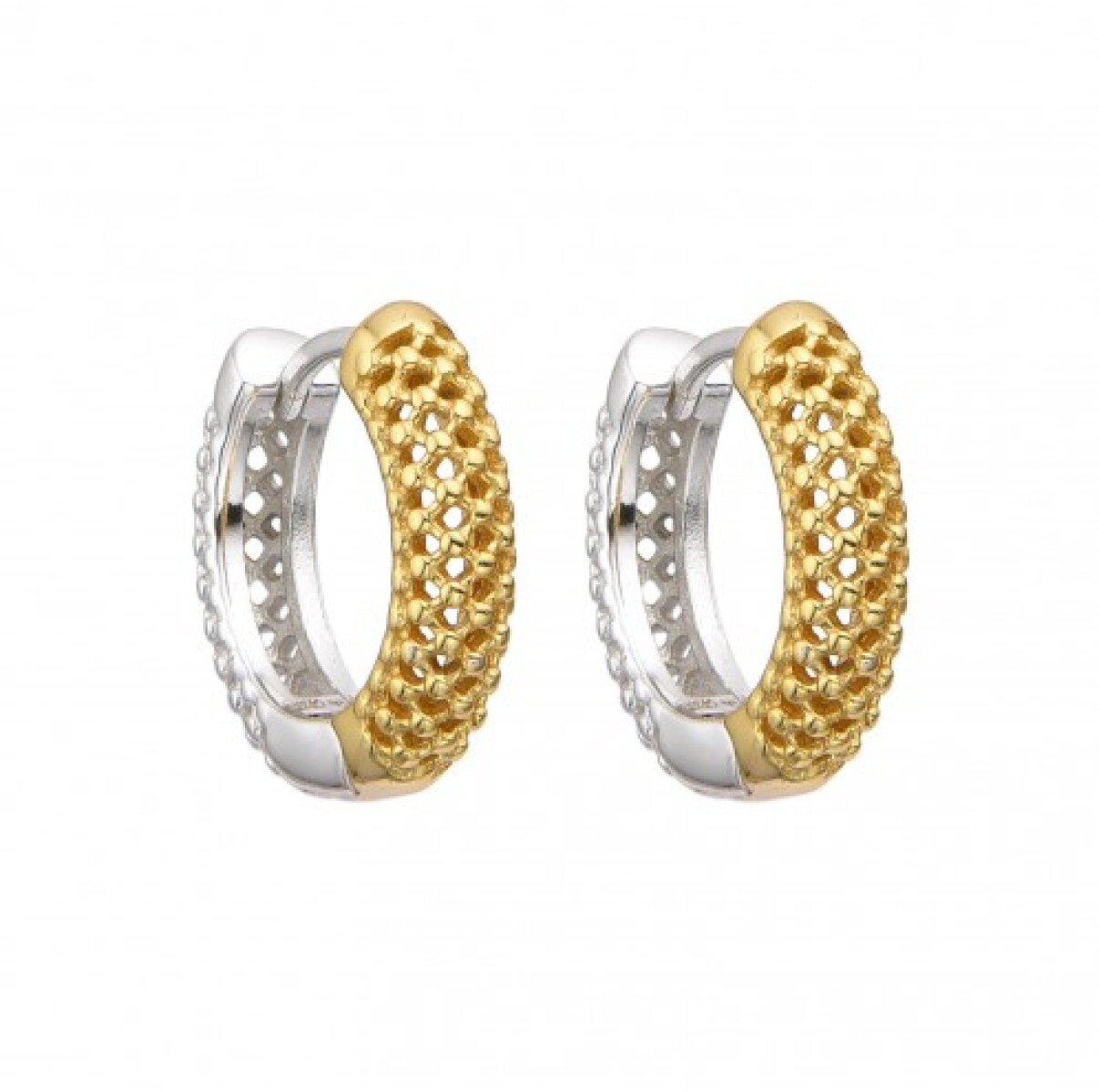 Par de aros de plata 925 combinados. 