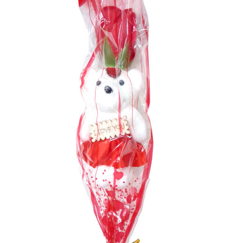 Flor artificial con osito 47cm Flor Artificial Con Osito 47cm