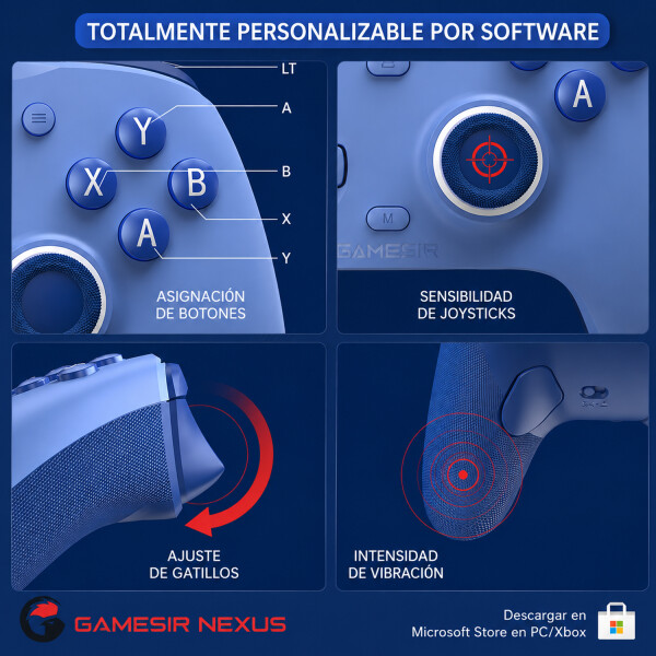 Joystick Gamesir G7 Se Para Xbox Y Pc Cableado AZUL