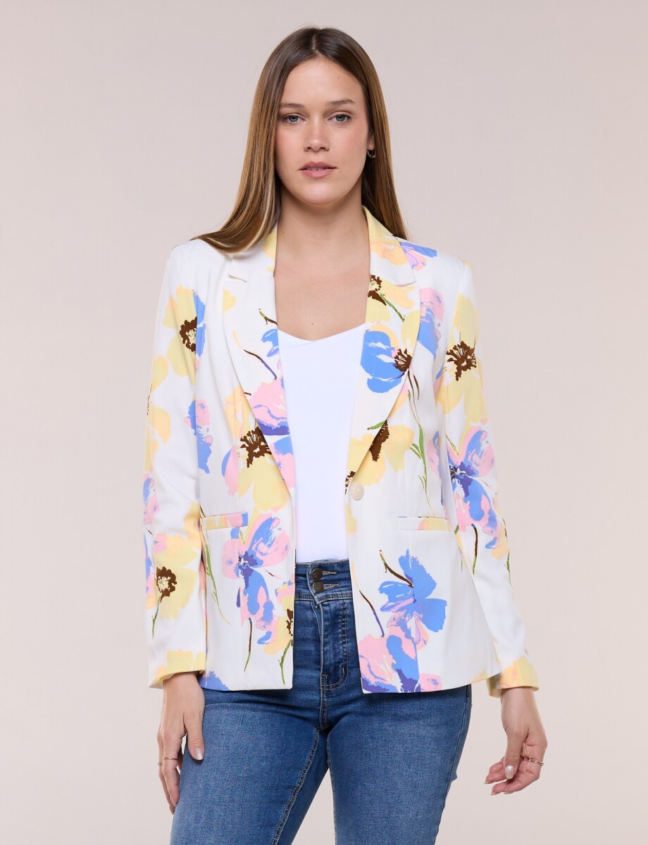 Blazer Flores - Blanco/multi 