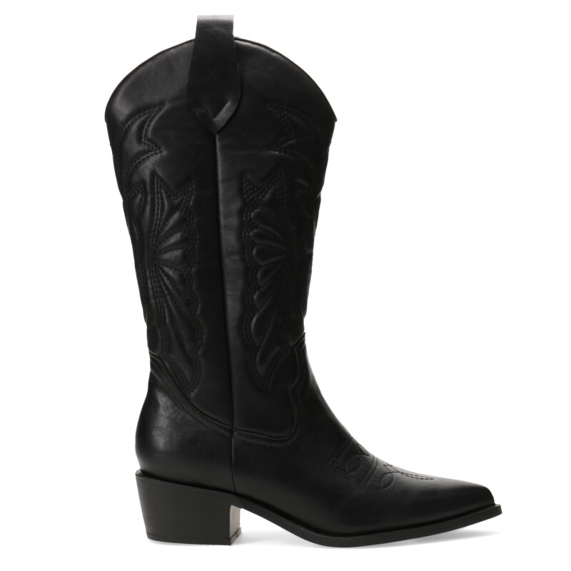 Botas de Mujer Miss Carol EDNA tejana con diseño en la caña Negro