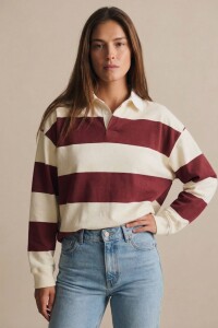 Sweater Polo Rayas Rojo
