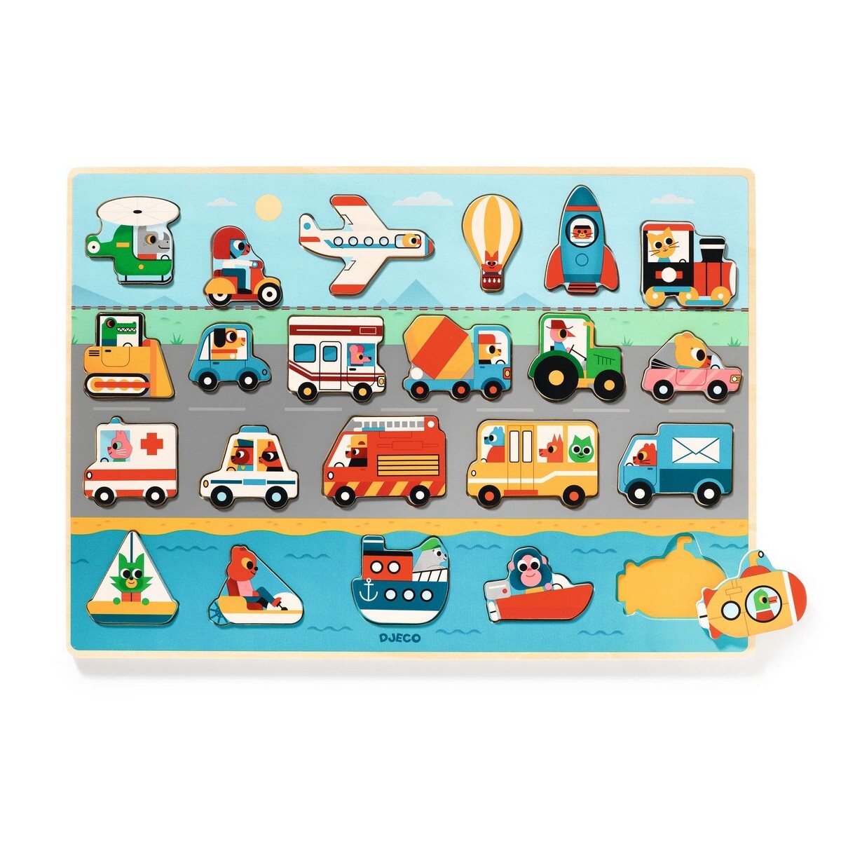 Puzzle Vroom Encastre Djeco 