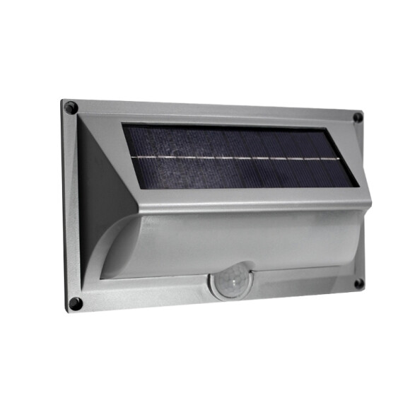 Aplique LED solar +sensor mov. gris 600Lm cálida IX3050