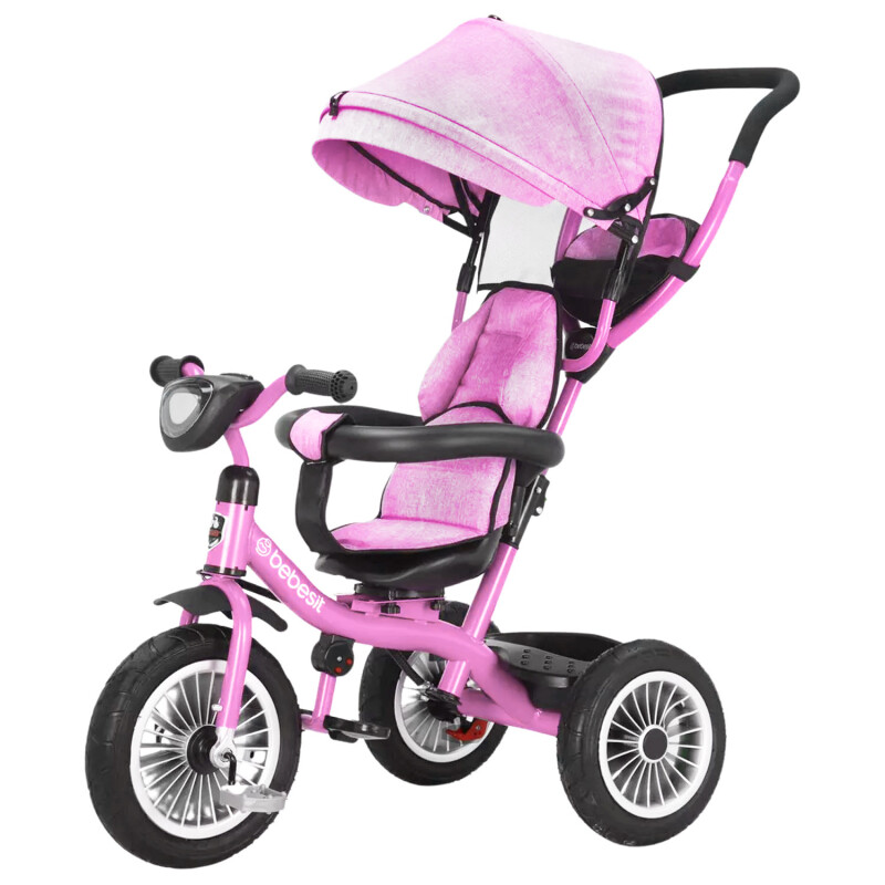 Triciclo 3 en 1 con techo Bebesit giratorio 360Â° Rosa