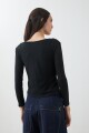 Remera doble capa texturizada negro