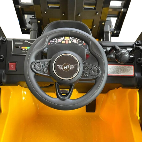 Auto Elevador A Batería Con Luz Música Usb Y Valija Amarillo