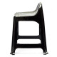 Set x2 Banqueta con respaldo apilable resistente NEGRO