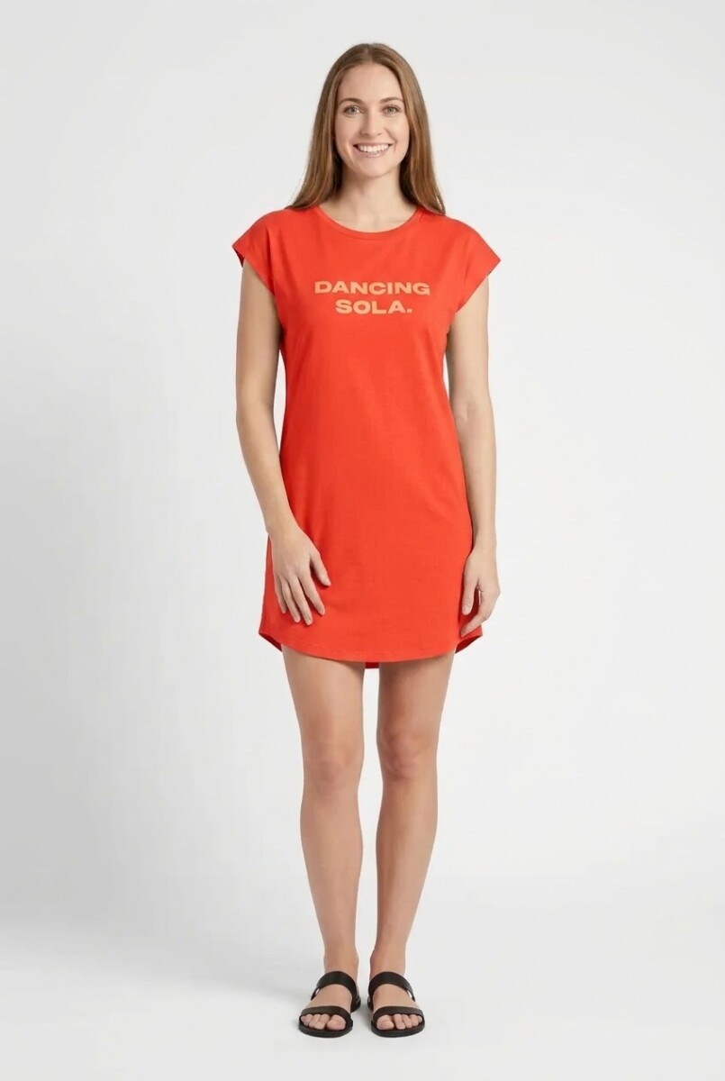 Vestido remeron estampado - Coral 