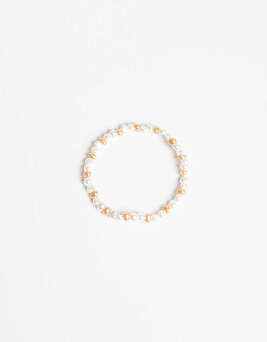 Pulsera Elástica De Perlas Bicolor - Combinacion bicolor 
