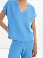 Pantalón De Punto Con Cordón Ajustable azul