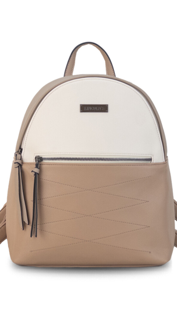 MOCHILA DOHA MANTECA AVELLANA Y TOPO