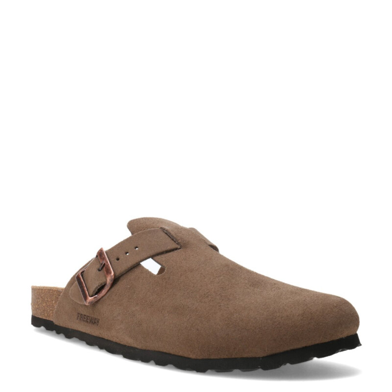 Sandalias de Hombre Freeway Zueco Casual 1 Hebilla Taupe