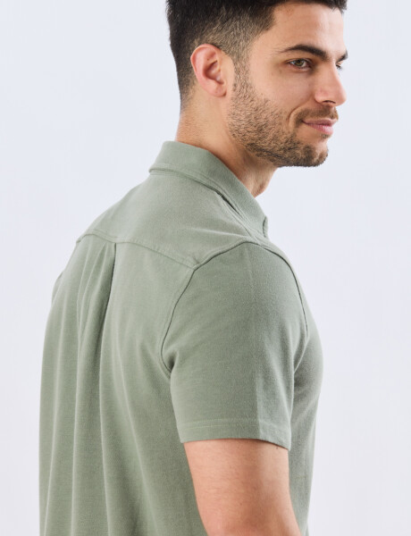 CAMISA PIQUÉ LISA Verde Claro