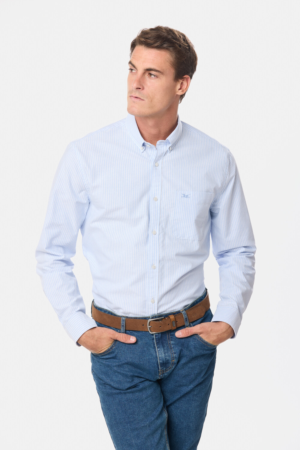 CAMISA OXFORD Azul
