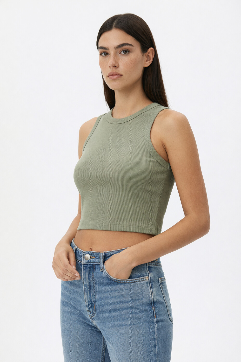 Musculosa Bilto Verde Grisaceo
