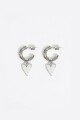 PENDIENTES ARO CRISTALES CORAZ Plata
