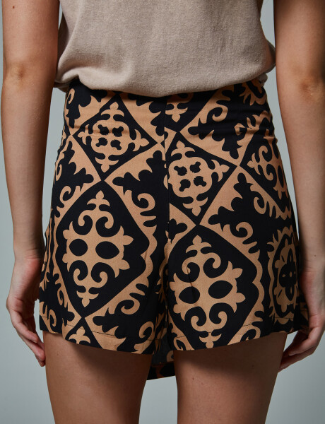 Falda short estampada negro