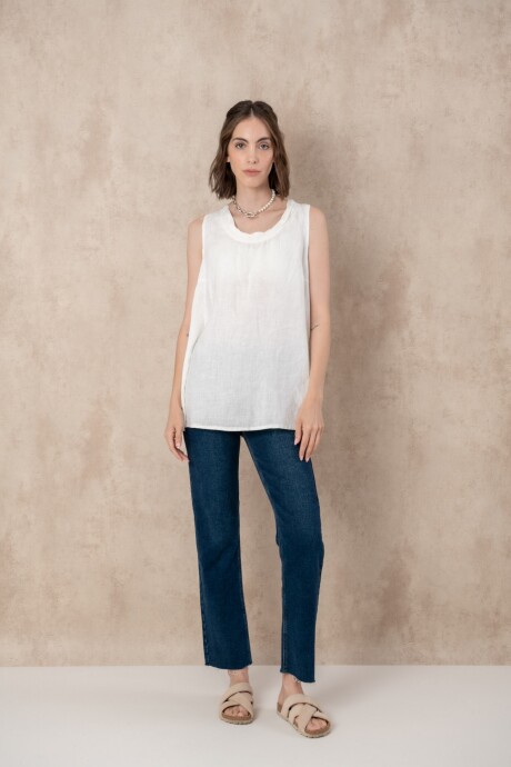 Blusa de lino Blanco