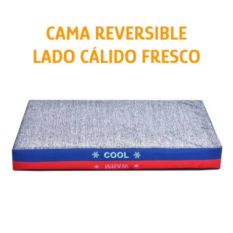 Cama Mascotas Frío/Calor Grande Reversible C/Cierre Lavable Azul-celeste