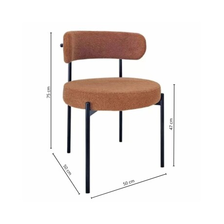 Silla Boucle Metal Y Tela MARRÓN