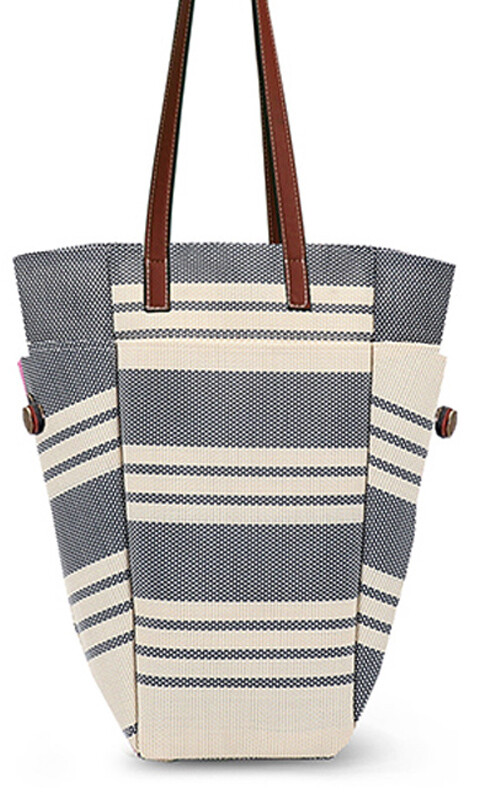 BOLSA MATERA AFRODITA AZUL Y CRUDO