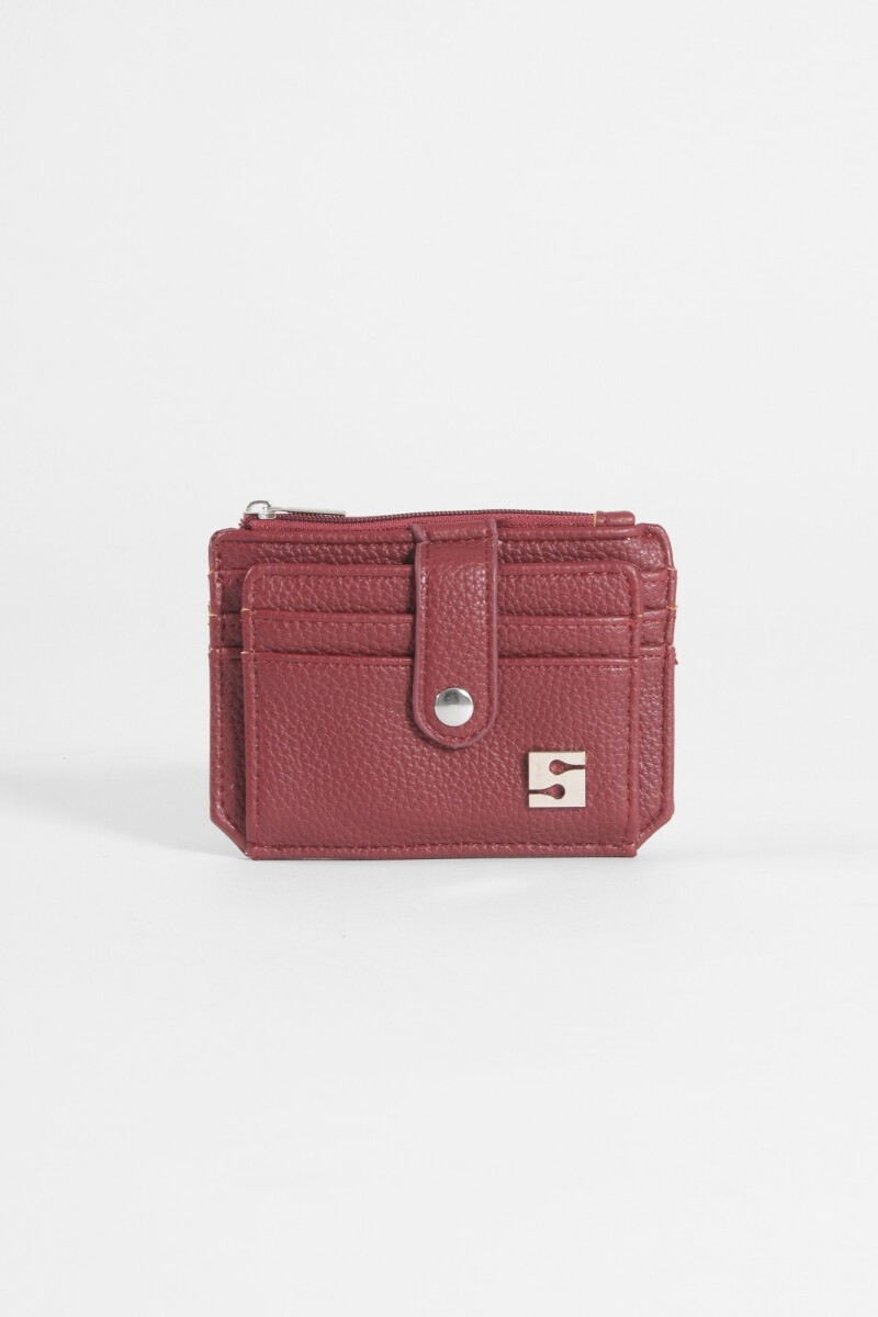 Tarjetero shinny bordo