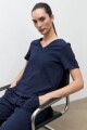 Remera escote V azul marino