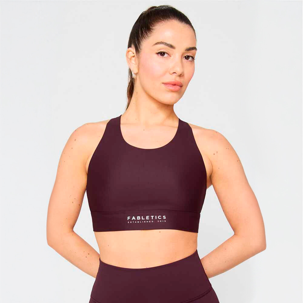 Top No-Bounce High Impact Sports Bra Mujer Oxblood/classic White