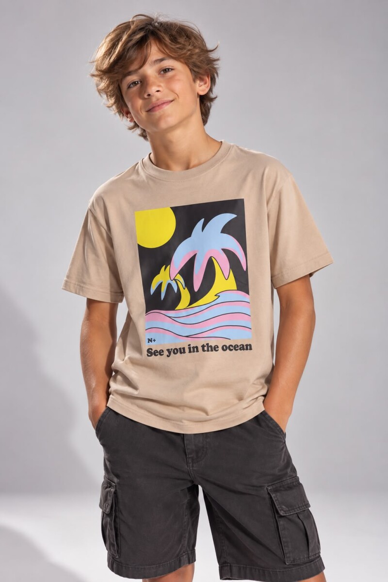 T-SHIRT N.SAILS 1504 M.C VARON - TOSTADO 