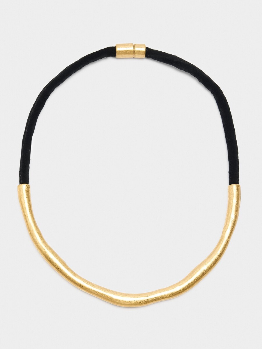 Collar Bicolor Con Mitad Rígida negro